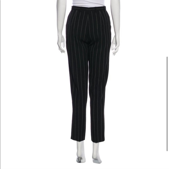 Escada Pinstripe Wool Dress Pants Wide Leg Designer Size 46 - Picture 4 of 9